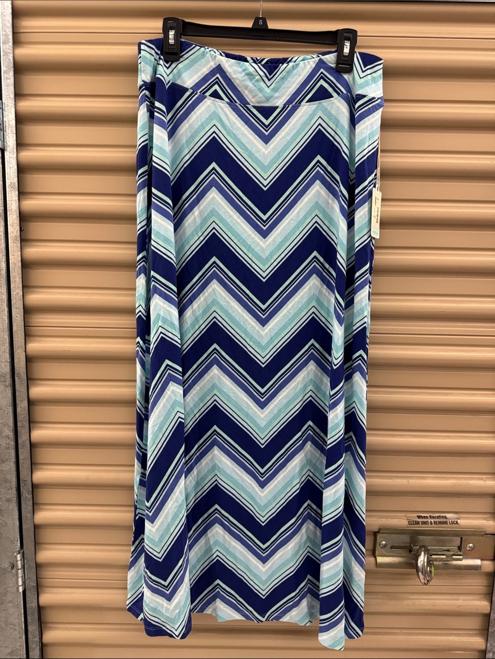 Chevron Maxi Skirt in Blue Multi
